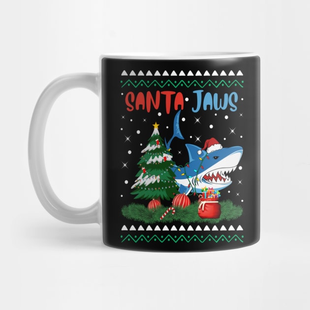 Santa Jaws Christmas Shark Tree Kids Boys Girls by nvqdesigns